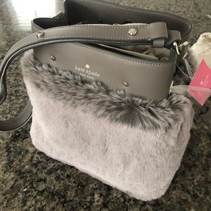 Kate Spade Faux Fur Marti Drawstring Bucket Bag
